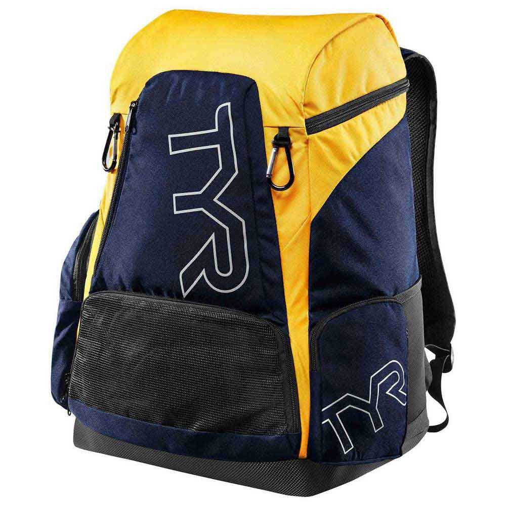 Navy and gold top backpack