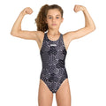 Arena Girl's Kikko Swim Tech Back Swimsuit - Black/Multi-Swimsuit-Arena-SwimPath