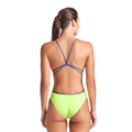 Arena Women's Team Swimsuit Lace Back Solid - Lime/Dusk-Swimsuit-Arena-SwimPath