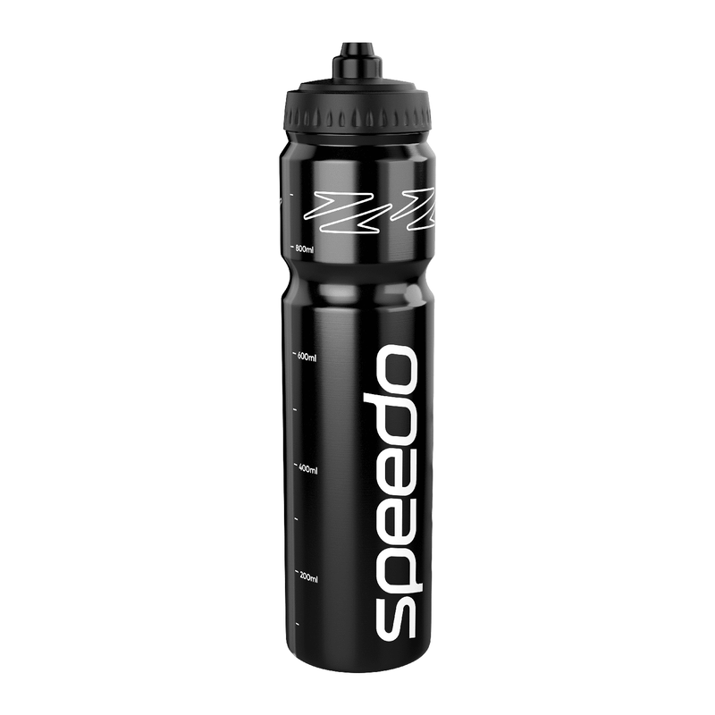 Speedo 1 Litre Water Bottle - Black/White-Water Bottle-Speedo-SwimPath