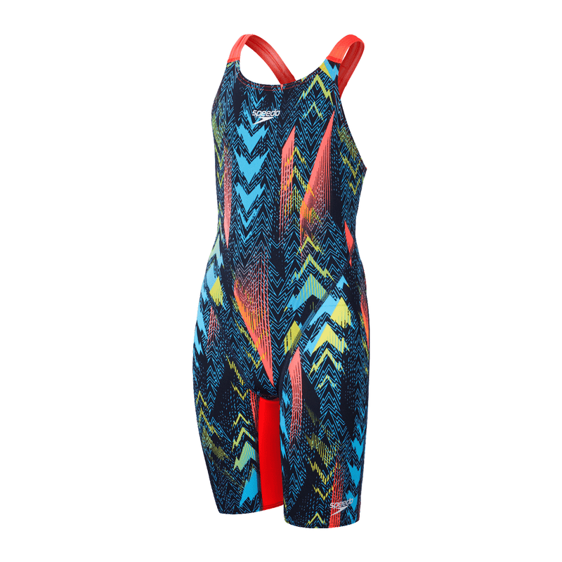 Speedo Endurance+ Max Junior Girls Kneeskin - Teal/Blue/Red-Kneeskin-Speedo-SwimPath