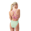 Speedo Solid Lattice Tie Back Womens Swimsuit - Matcha Green-Swimsuit-Speedo-SwimPath