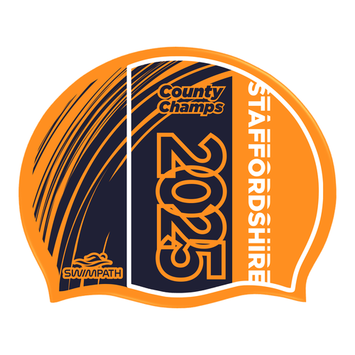 Staffordshire County ASA County Championships 2025 Silicone Swimming Cap - Neon Orange-Event-Staffordshire-SwimPath