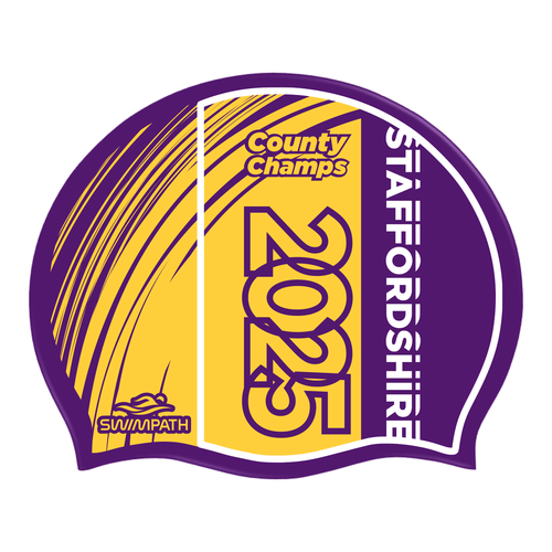 Staffordshire County ASA County Championships 2025 Silicone Swimming Cap - Purple-Event-Staffordshire-SwimPath