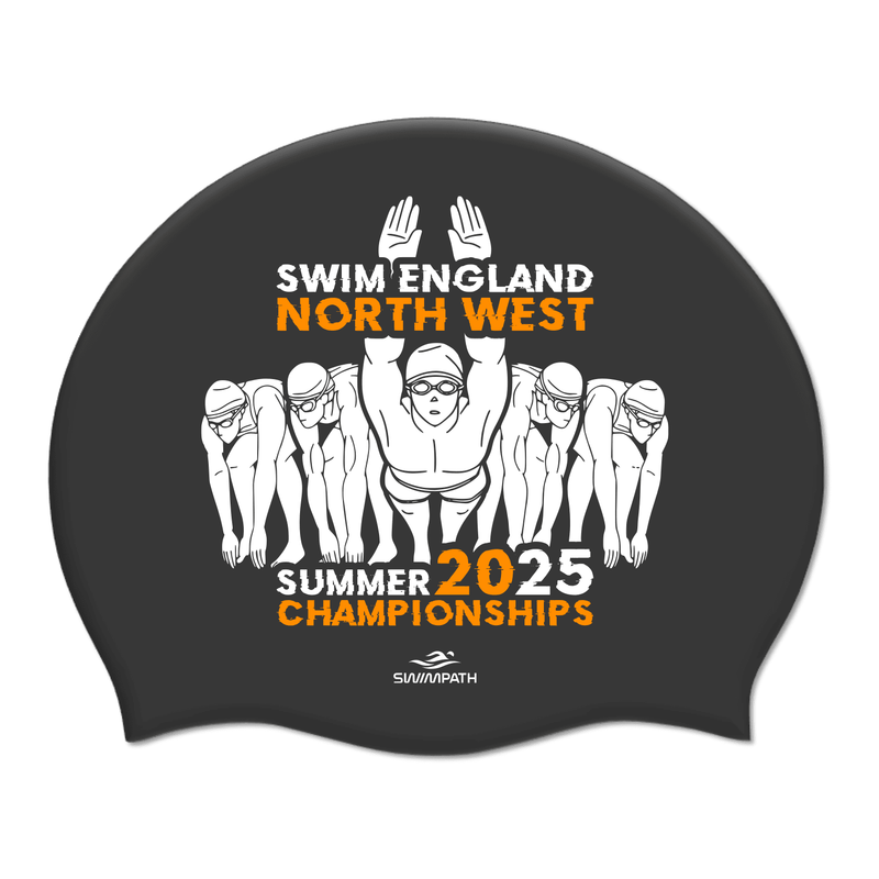 Swim England North West Summer Championships 2025 Silicone Suede Swimming Cap - Black-Event-Swim England North West-SwimPath