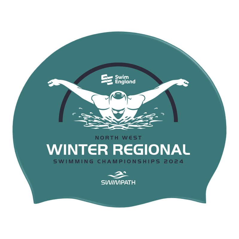 Swim England North West Winter Regionals 2024 Silicone Swimming Cap - Metallic Green-Event-Swim England North West-SwimPath