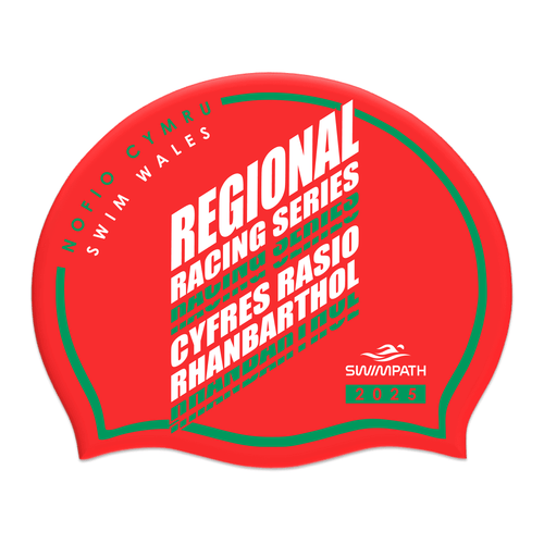 Swim Wales Regional Racing Series 2025 Silicone Suede Swimming Cap - Red-Event-Swim Wales-SwimPath