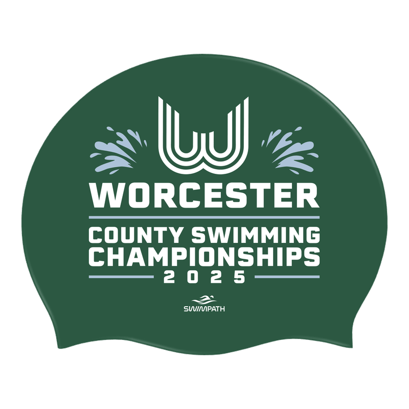 Worcester County ASA County Championships 2025 Silicone Swimming Cap - Dark Green-Event-Worcester-SwimPath