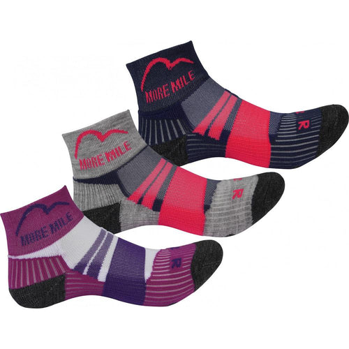 More Mile Endurance (3 Pack) Junior Running Socks - Multi-Clothing-More Mile-SwimPath